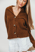 Tammy Knitted Lapel Collar Jacket in Camel