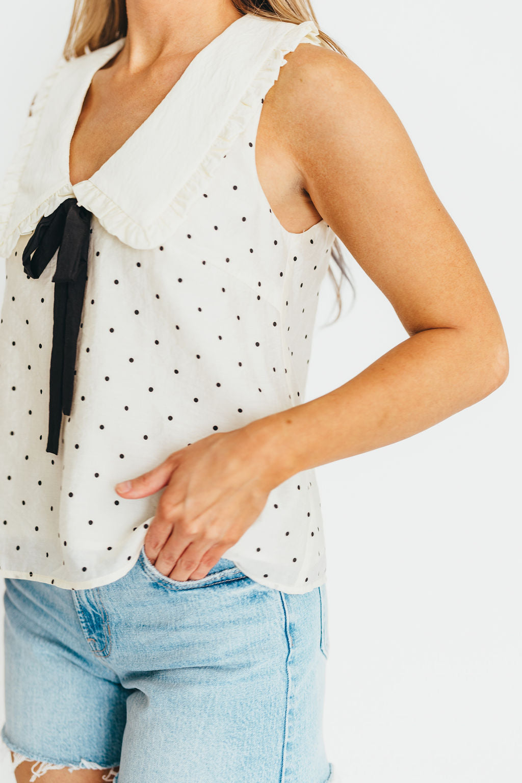 Nelly Polka Dot Blouse in Cream/Black *Final-Sale*