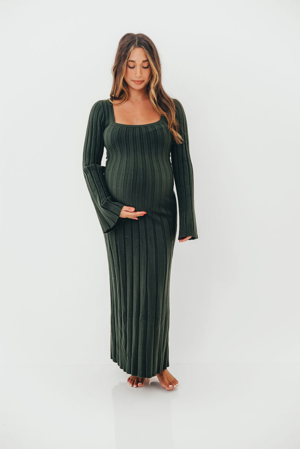 Rowan Square Neck Maxi Dress in Evergreen *Final Sale*