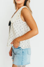 Nelly Polka Dot Blouse in Cream/Black *Final-Sale*