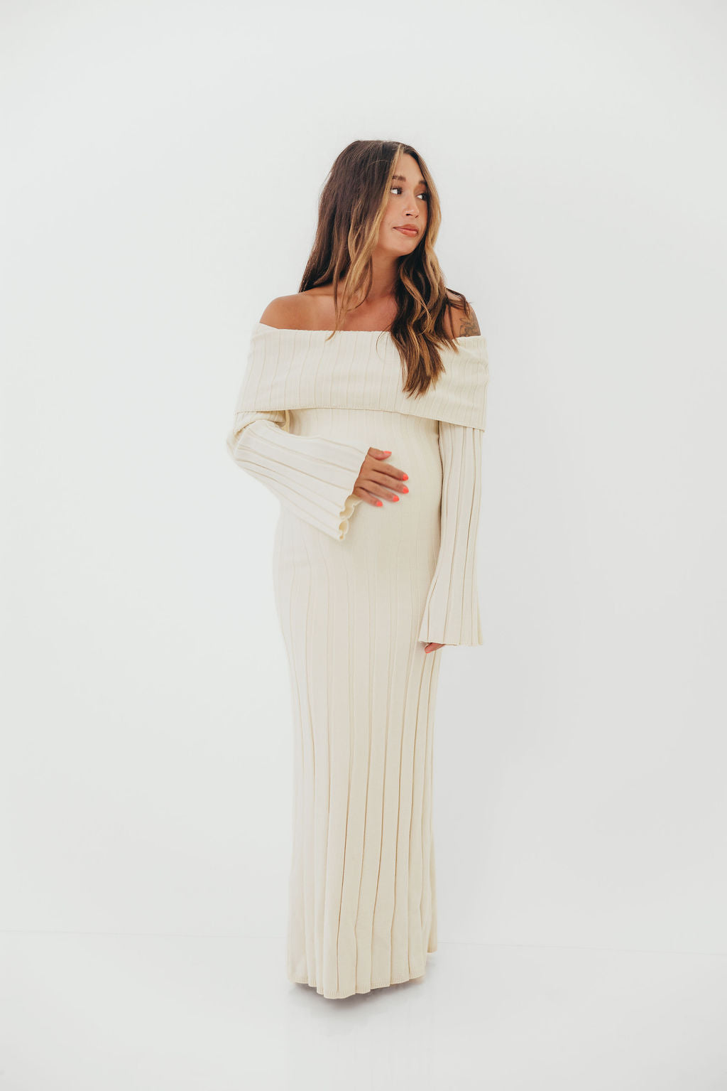 Evella Maxi Dress in Cream - Bump Friendly & Inclusive Sizing -Restocking in Jan