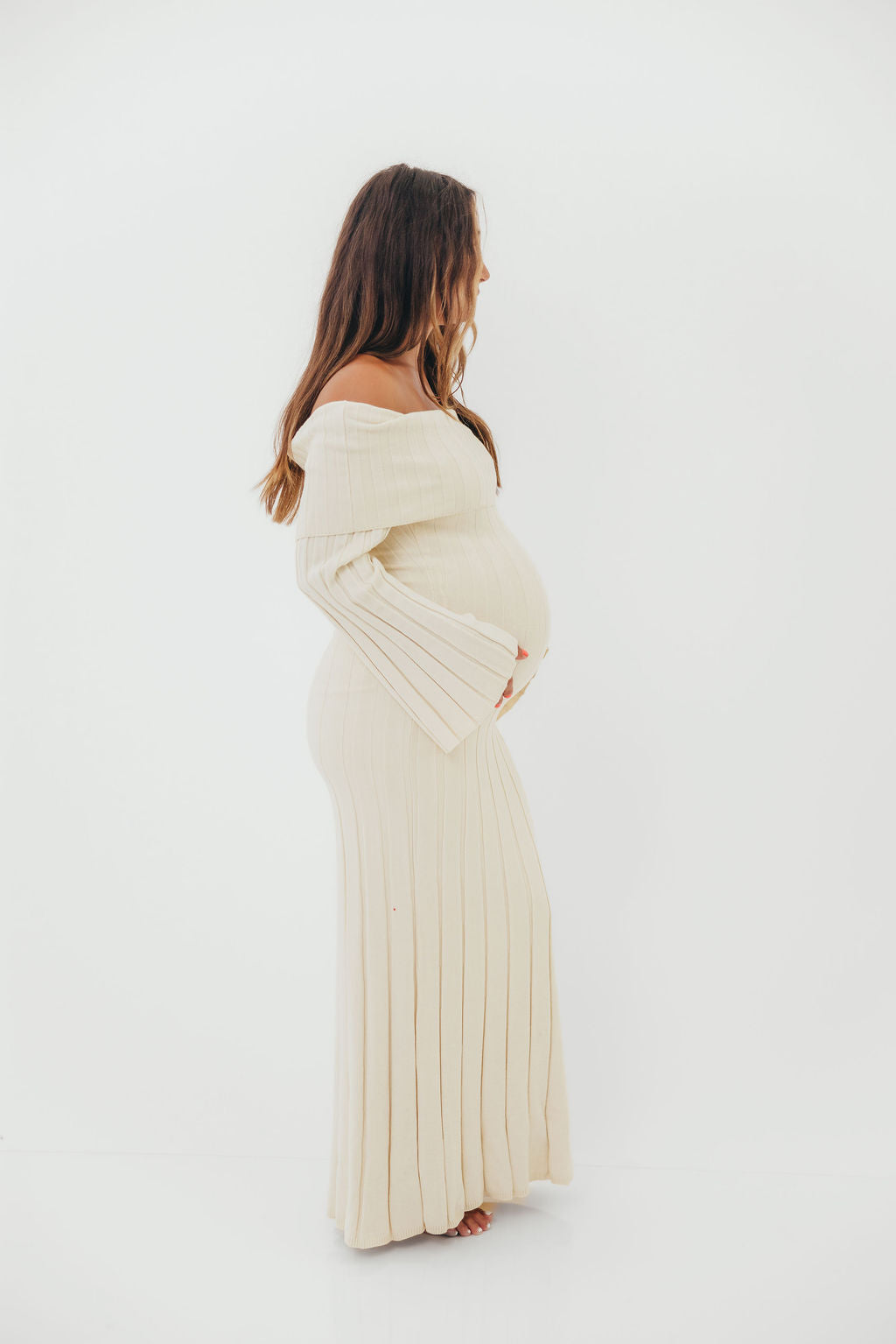 Evella Maxi Dress in Cream - Bump Friendly & Inclusive Sizing -Restocking in Jan