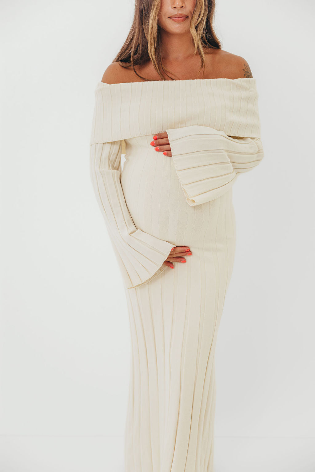 Evella Maxi Dress in Cream - Bump Friendly & Inclusive Sizing -Restocking in Jan