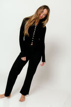 Demi Slim Fit Knit Top in Black