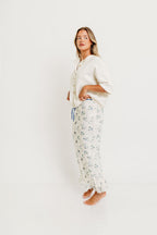 Tyra Floral Mesh Maxi Skirt in Cream