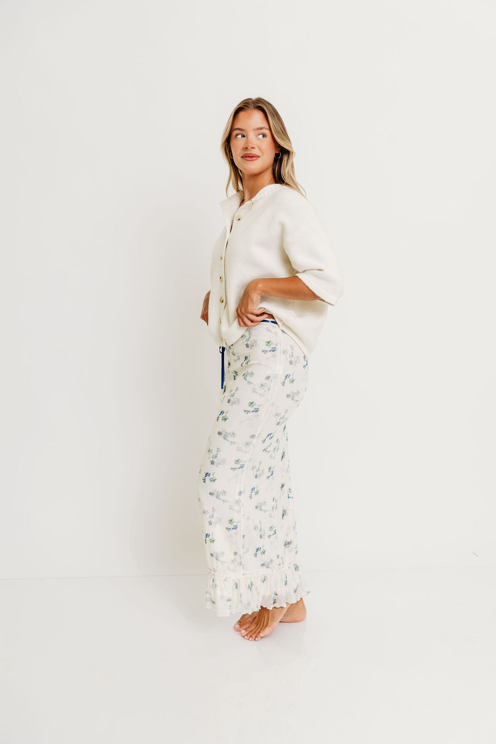 Davina Cardigan Sweater in Off-White