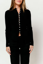Demi Slim Fit Knit Top in Black