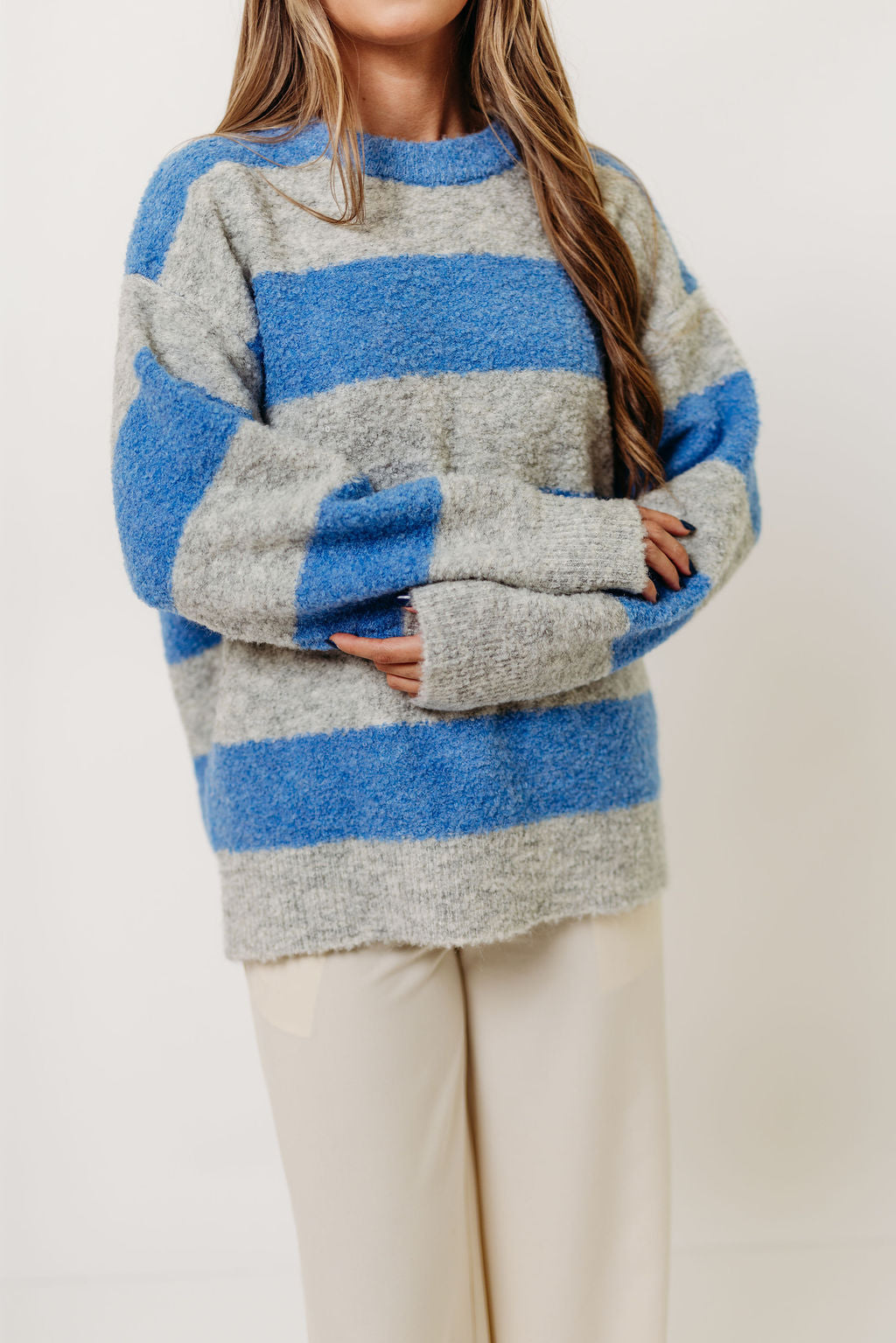 Hollis Textured Sweater in Blue Grey *Final Sale*