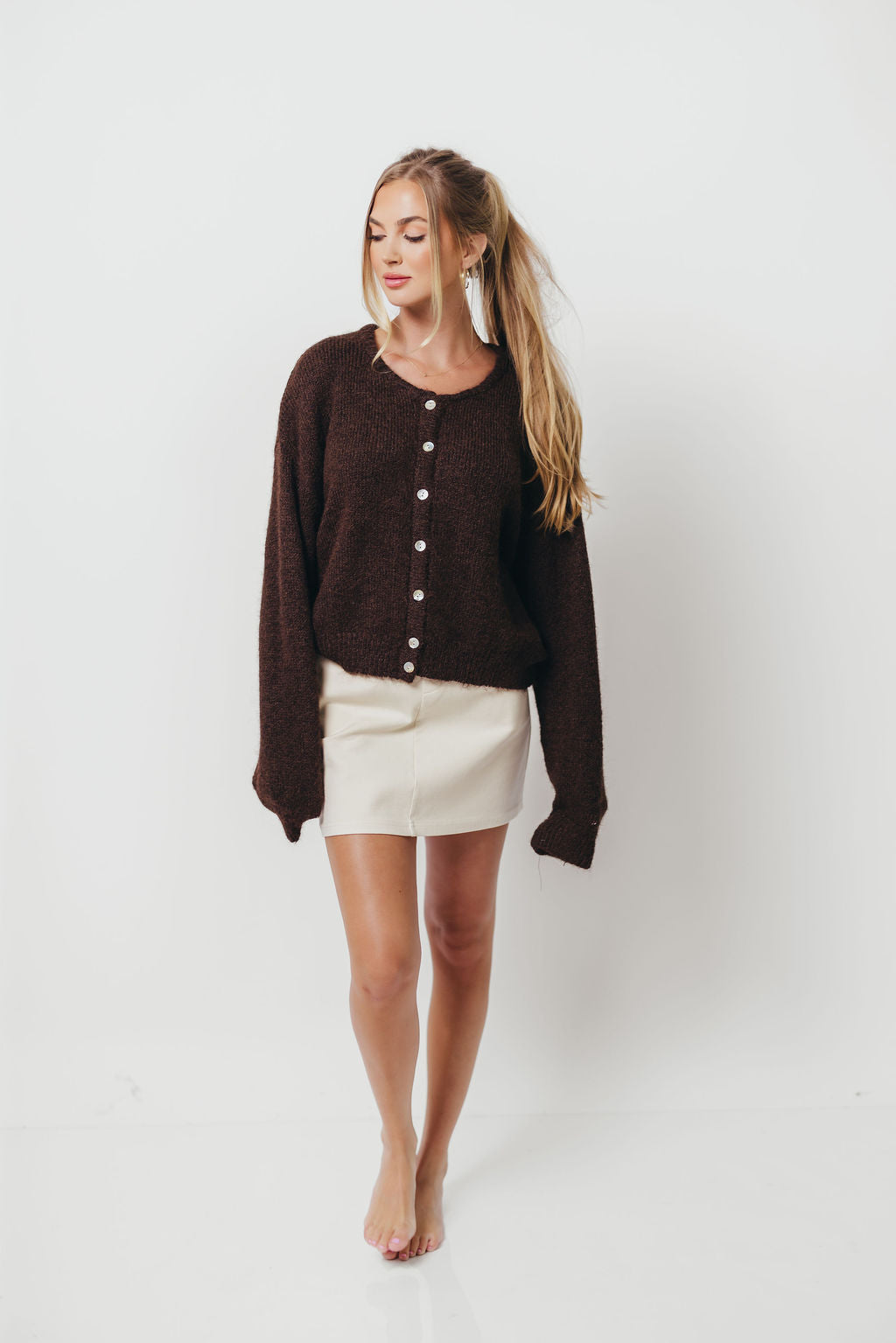 Lucas Cardigan Top in Dark Chocolate *Final Sale*