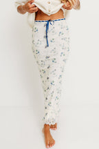 Tyra Floral Mesh Maxi Skirt in Cream