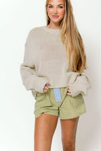 Carmella Balloon Sleeve Sweater in Stone *Final-Sale*