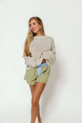 Carmella Balloon Sleeve Sweater in Stone *Final-Sale*
