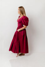Lyla Midi Dress in Burgundy
