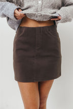 Genevieve Mini Skirt in Black Brown