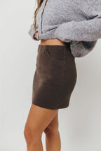 Genevieve Mini Skirt in Black Brown