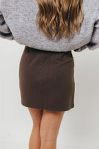 Genevieve Mini Skirt in Black Brown
