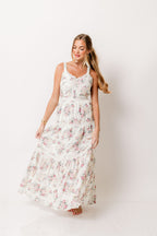 Ella Floral Maxi Dress in Cream/Berry