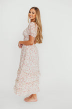 Danielle Corset Maxi Dress in White/Pink Floral *Final-Sale*