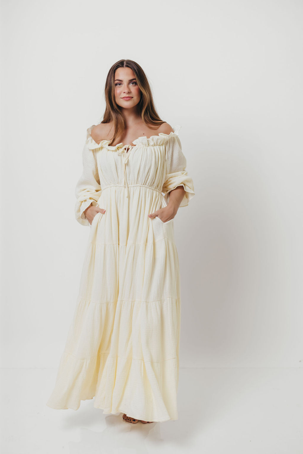 Golden Hour 100% Cotton Maxi Dress in Cream - Bump Friendly *12/17 PRE-ORDER*