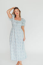100% Cotton Savanna Steppe Dress in Blue- Bump Friendly & Inclusive Sizing *12/19 PRE-ORDER*