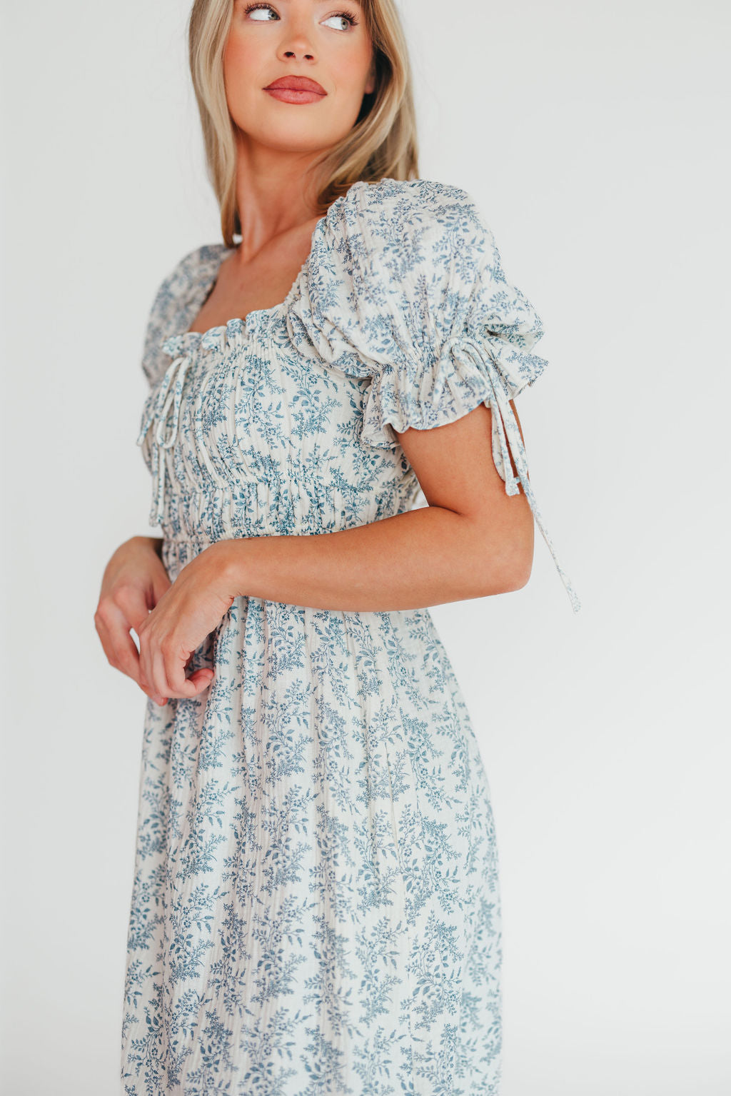 100% Cotton Savanna Steppe Dress in Blue- Bump Friendly & Inclusive Sizing *12/19 PRE-ORDER*