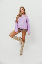 Aurora Cardigan Top in Lavender