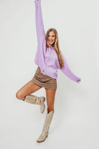 Aurora Cardigan Top in Lavender