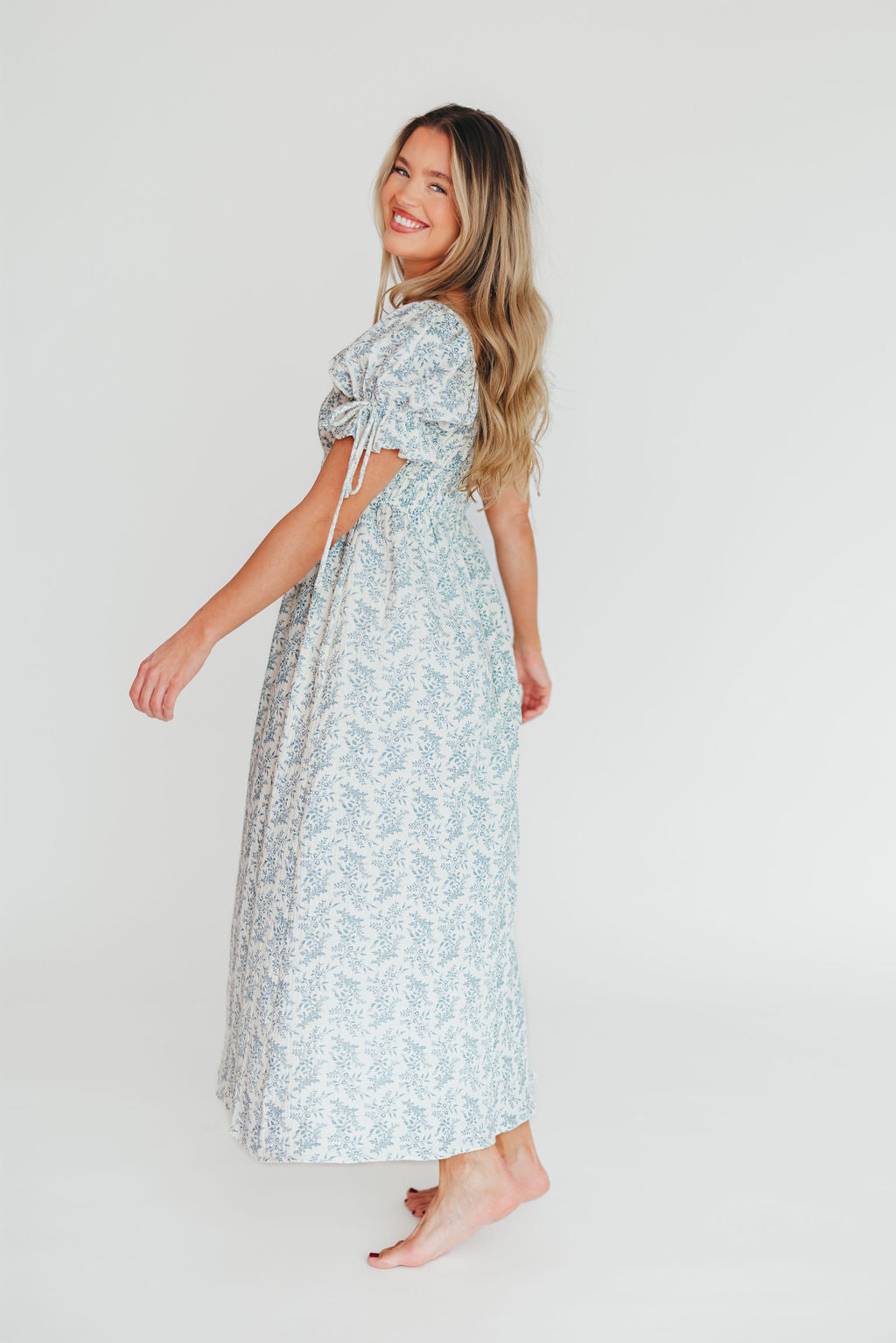 100% Cotton Savanna Steppe Dress in Blue- Bump Friendly & Inclusive Sizing *12/19 PRE-ORDER*