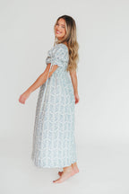 100% Cotton Savanna Steppe Dress in Blue- Bump Friendly & Inclusive Sizing *12/19 PRE-ORDER*