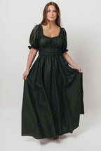 Sydnee Cotton Maxi Dress in Evergreen - Bump Friendly