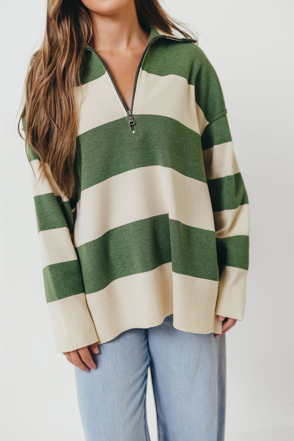 Fontaine Pullover in Green Ivory
