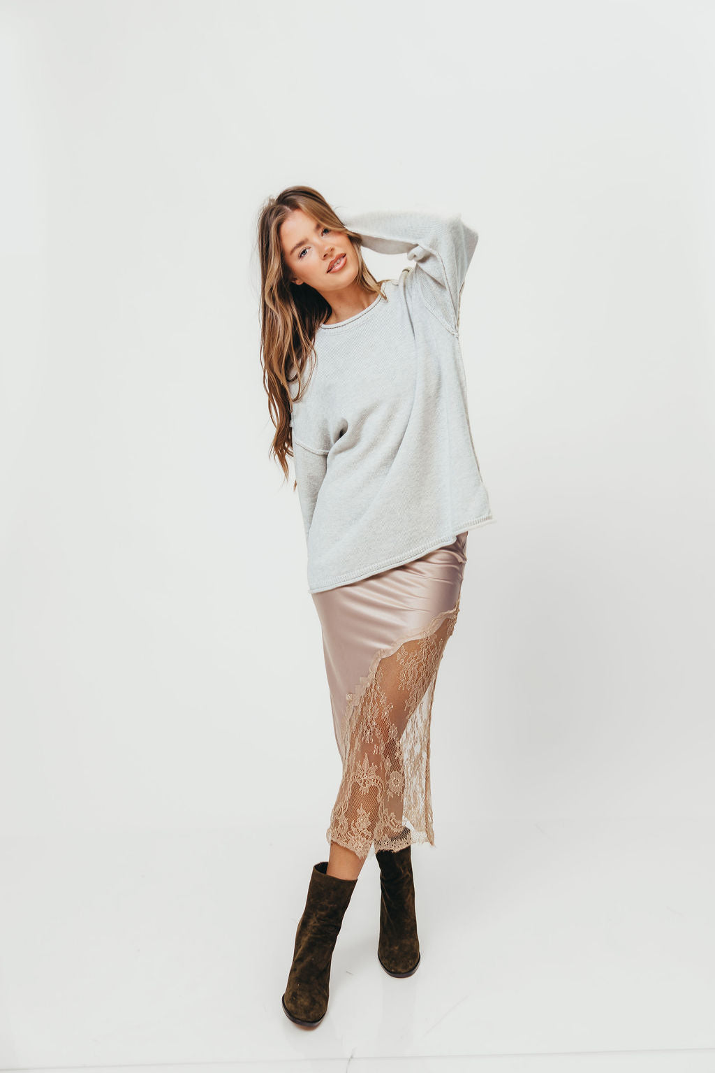 Obsession Bootie in Olive Suede