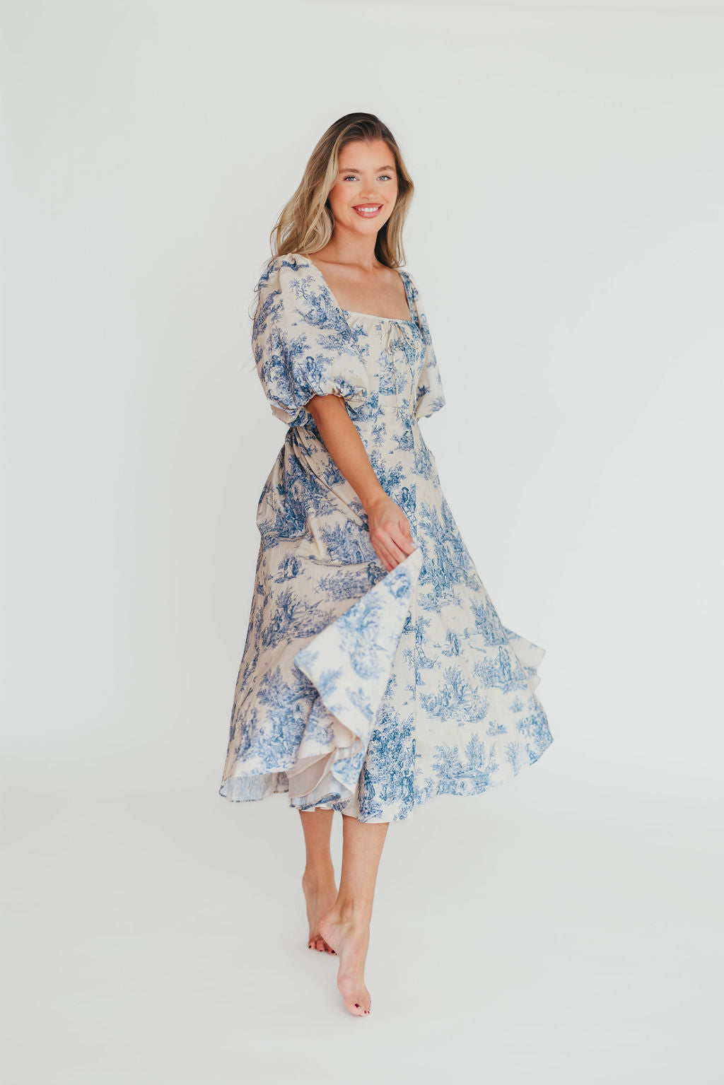 Mary Elizabeth Midi Dress in Blue