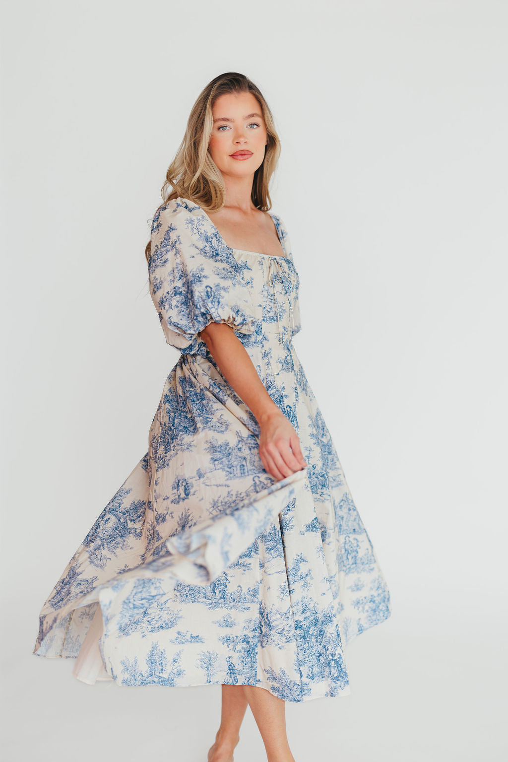 Mary Elizabeth Midi Dress in Blue