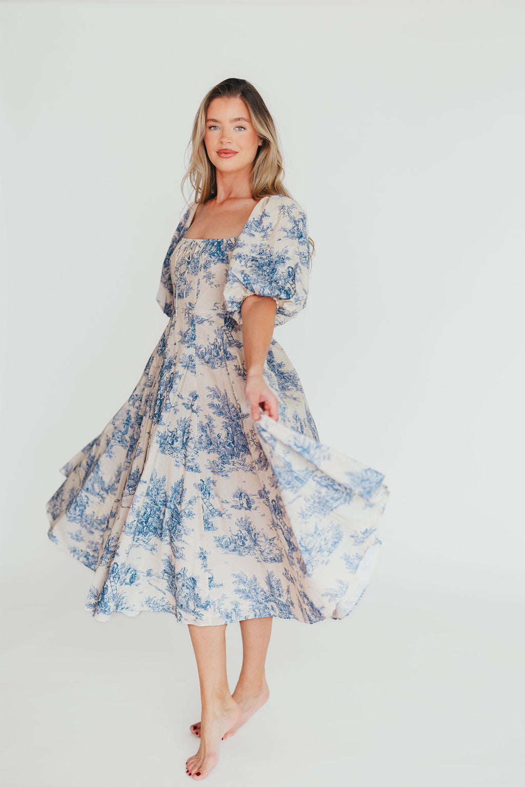 Mary Elizabeth Midi Dress in Blue