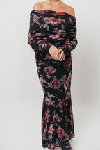 Azaleia Maxi Dress in Black Floral - Size up for Bump