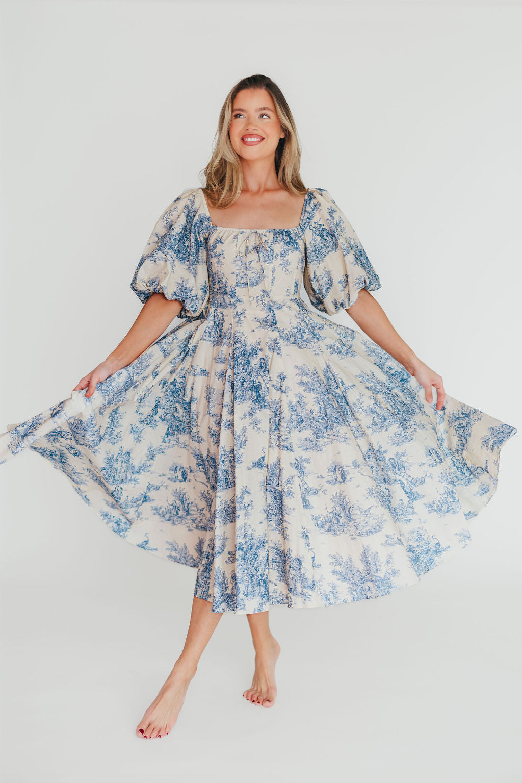 Mary Elizabeth Midi Dress in Blue