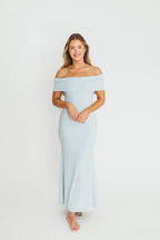 Monroe Maxi Dress in Blue - Bump Friendly