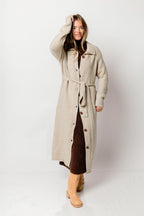 Abigail Belted Long Cardigan in Oat *Final Sale*