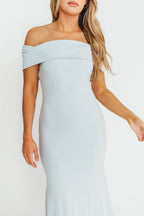 Monroe Maxi Dress in Blue - Bump Friendly