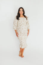 The Chloe Midi Dress in Brown - Bump Friendly *Final-Sale*