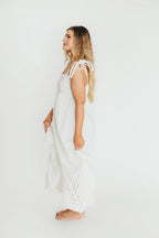 Palmer Asymmetrical Hem Midi Dress in White *Final-Sale*