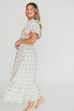 Addyson Elena Maxi Dress in Natural Multi - Cotton/Linen Blend - Bump Friendly & Inclusive Sizing