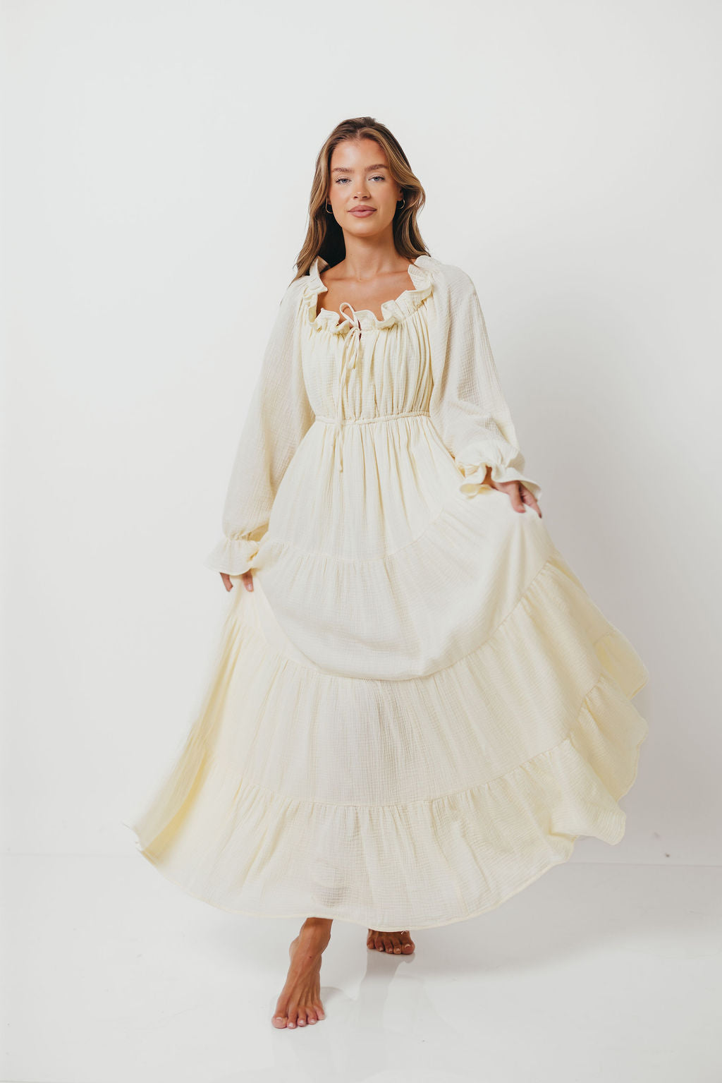 Golden Hour 100% Cotton Maxi Dress in Cream - Bump Friendly *12/17 PRE-ORDER*