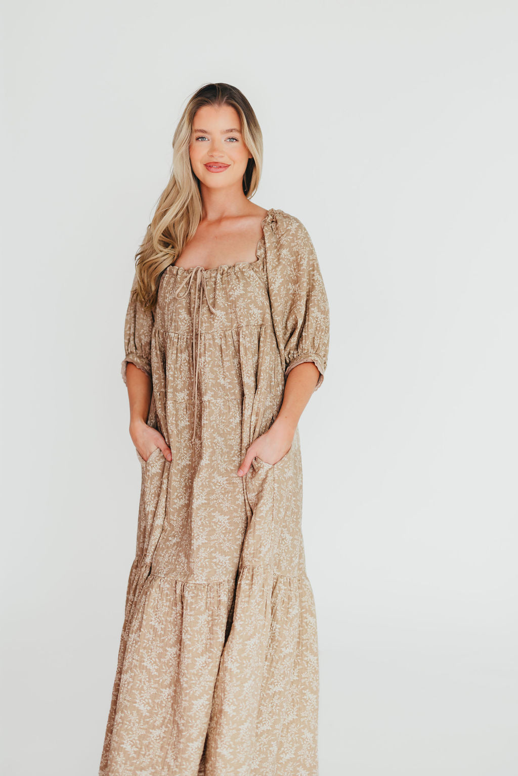 Cara 100% Cotton Maxi Dress in Mocha - Bump Friendly (XS-XL) *Final Sale*