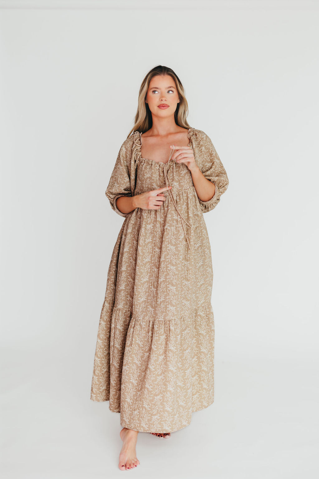 Cara 100% Cotton Maxi Dress in Mocha - Bump Friendly (XS-XL) *Final Sale*