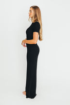 The Charlie Ribbed Maxi Dress in Black *Final Sale*