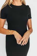 The Charlie Ribbed Maxi Dress in Black *Final Sale*