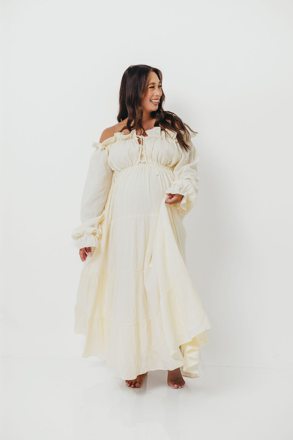 Golden Hour 100% Cotton Maxi Dress in Cream - Bump Friendly *12/17 PRE-ORDER*