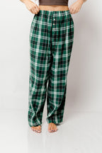 Sandler Flannel Wide Leg Lounge Pants in Green